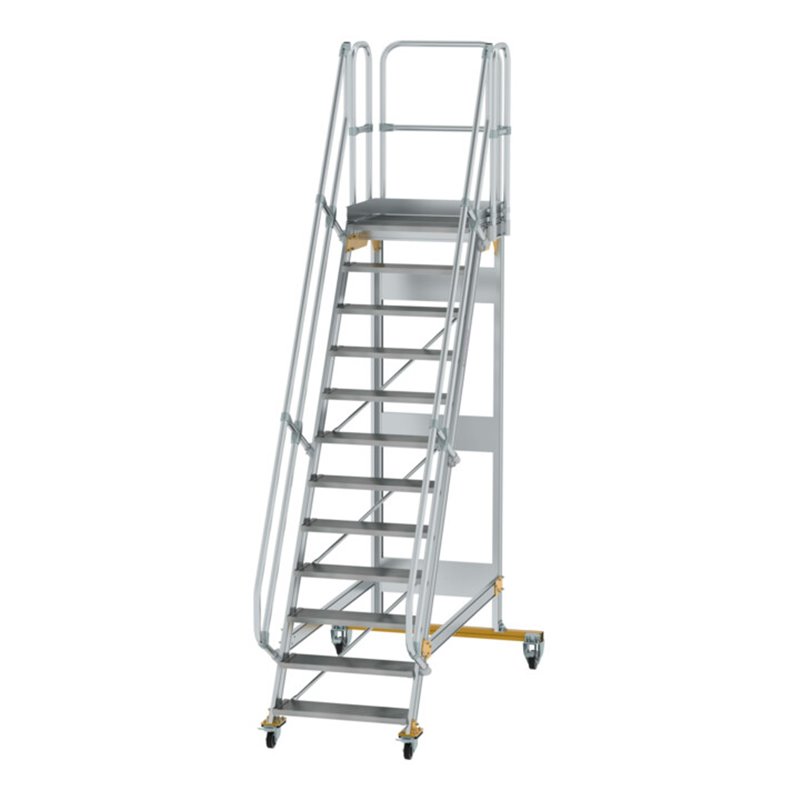 MUNK Aluminium-Plattformtreppe fahrbar 60° 12 Stufen