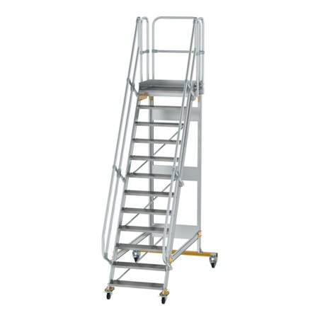 MUNK Aluminium-Plattformtreppe fahrbar 60° 12 Stufen