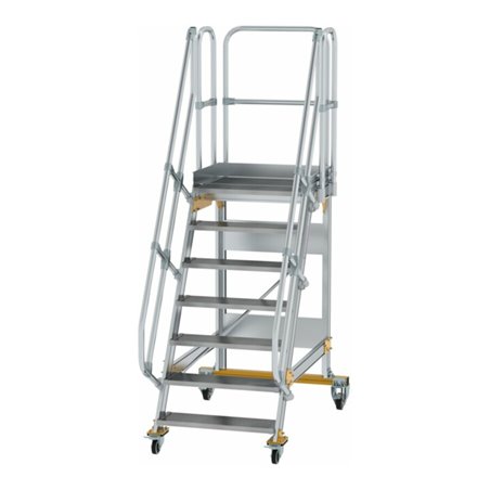MUNK Aluminium-Plattformtreppe fahrbar 60° 7 Stufen