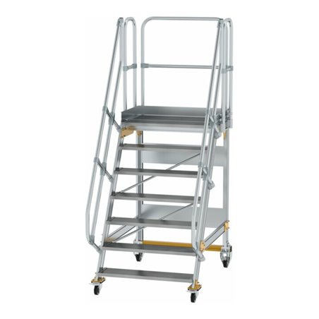 MUNK Aluminium-Plattformtreppe fahrbar 60° 7 Stufen