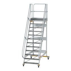 MUNK Aluminium-Plattformtreppe fahrbar 60° 12 Stufen