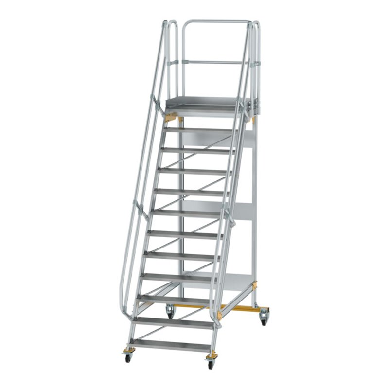 MUNK Aluminium-Plattformtreppe fahrbar 60° 12 Stufen