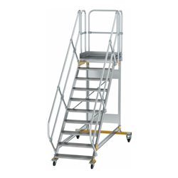 MUNK Aluminium-Plattformtreppe fahrbar 45° 10 Stufen