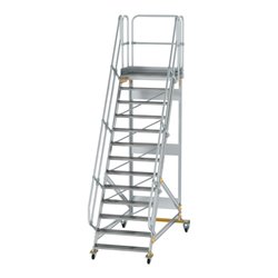 MUNK Aluminium-Plattformtreppe fahrbar 60° 13 Stufen