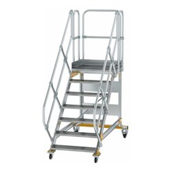 MUNK Aluminium-Plattformtreppe fahrbar 45° 7 Stufen