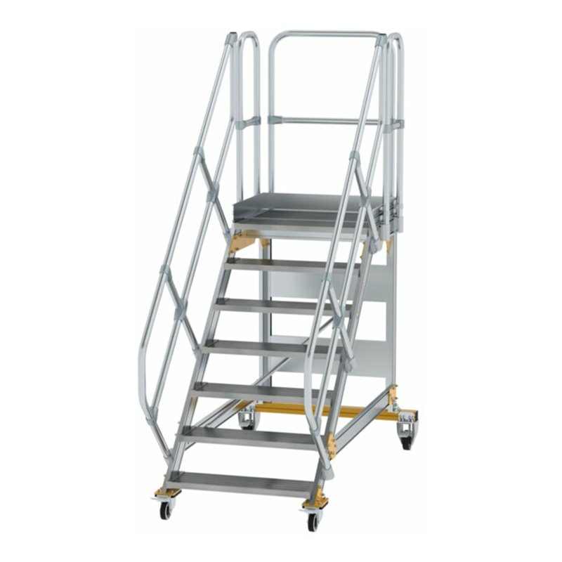 MUNK Aluminium-Plattformtreppe fahrbar 45° 7 Stufen