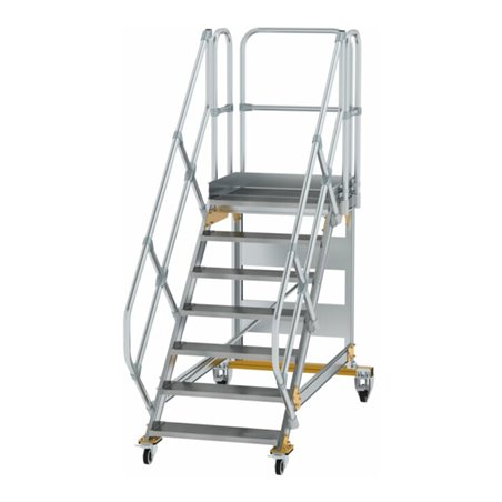 MUNK Aluminium-Plattformtreppe fahrbar 45° 7 Stufen