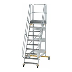 MUNK Aluminium-Plattformtreppe fahrbar 60° 10 Stufen