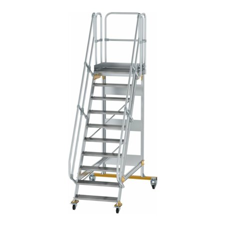 MUNK Aluminium-Plattformtreppe fahrbar 60° 10 Stufen
