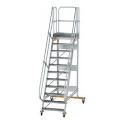 MUNK Aluminium-Plattformtreppe fahrbar 60° 11 Stufen