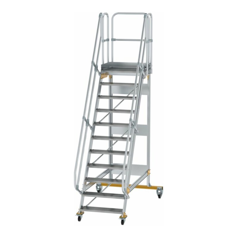 MUNK Aluminium-Plattformtreppe fahrbar 60° 11 Stufen