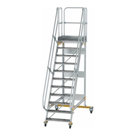 MUNK Aluminium-Plattformtreppe fahrbar 60° 11 Stufen