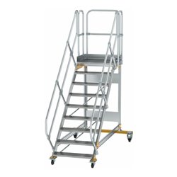 MUNK Aluminium-Plattformtreppe fahrbar 45° 9 Stufen
