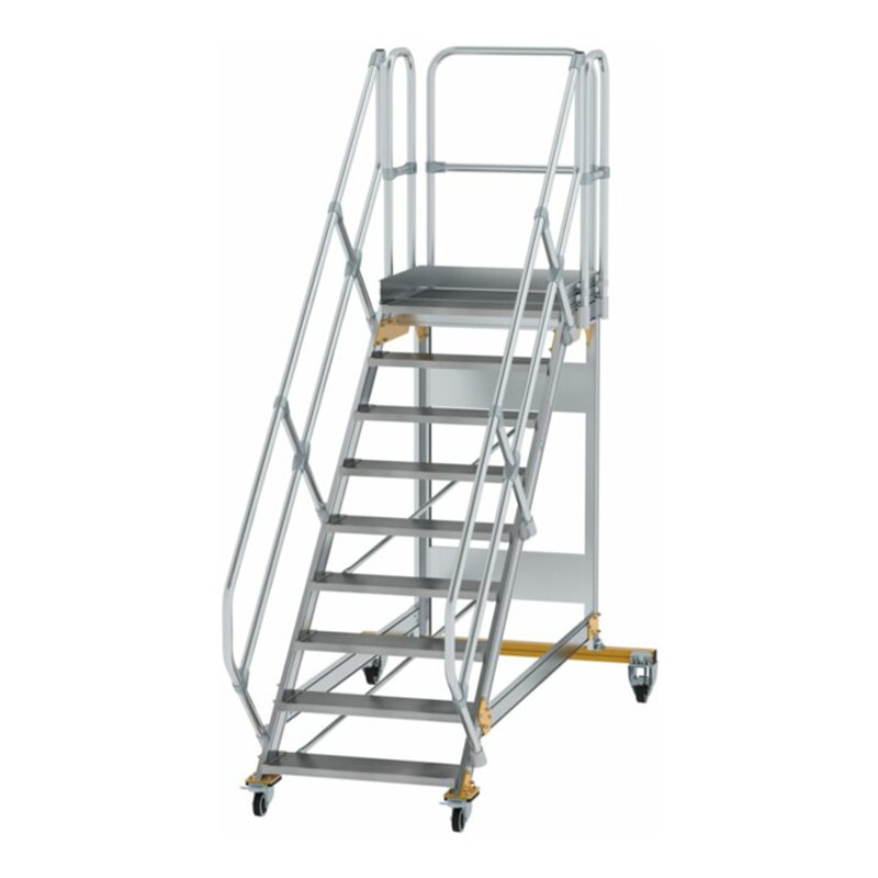 MUNK Aluminium-Plattformtreppe fahrbar 45° 9 Stufen