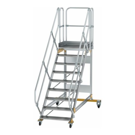 MUNK Aluminium-Plattformtreppe fahrbar 45° 9 Stufen