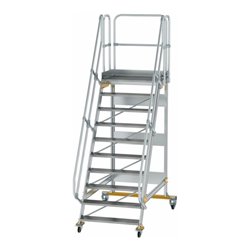 MUNK Aluminium-Plattformtreppe fahrbar 60° 10 Stufen