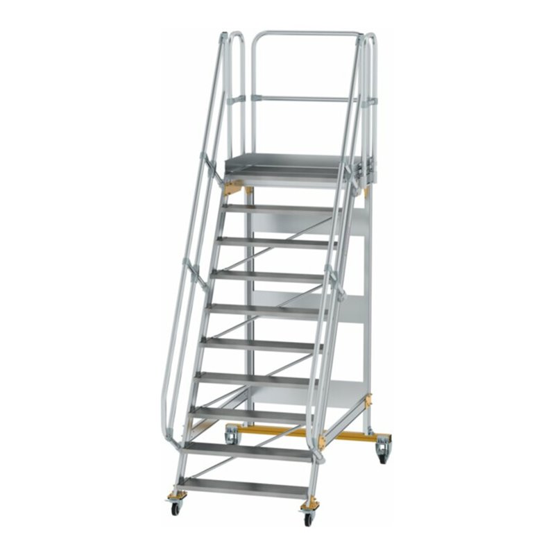 MUNK Aluminium-Plattformtreppe fahrbar 60° 10 Stufen