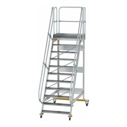 MUNK Aluminium-Plattformtreppe fahrbar 60° 11 Stufen