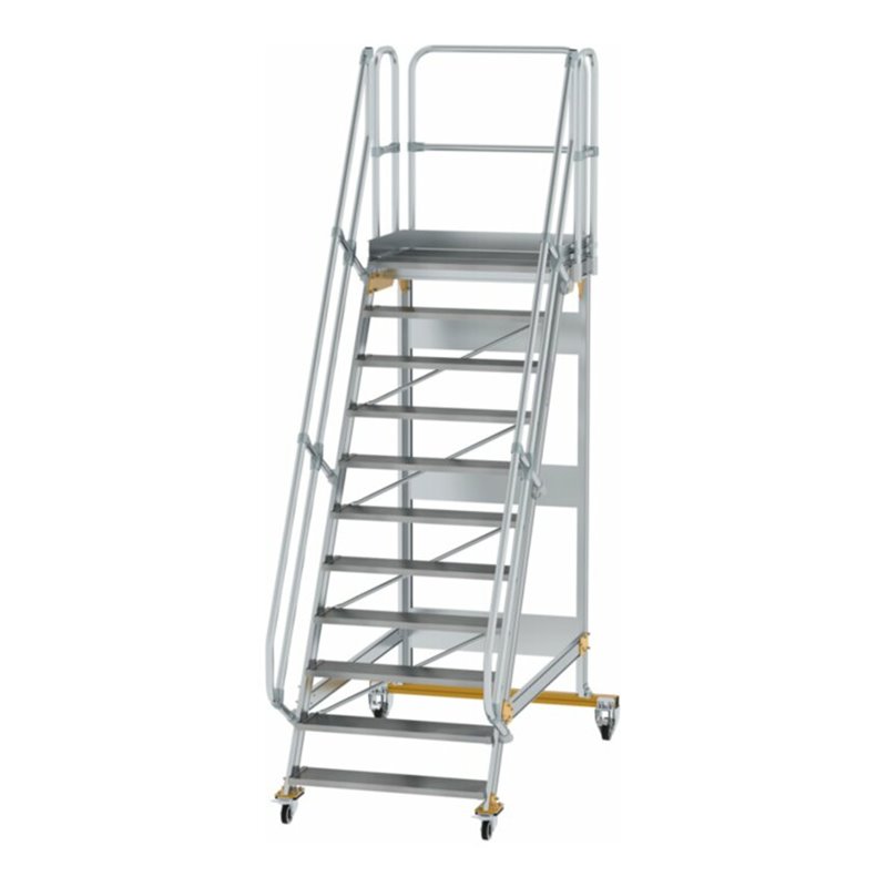 MUNK Aluminium-Plattformtreppe fahrbar 60° 11 Stufen