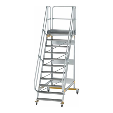 MUNK Aluminium-Plattformtreppe fahrbar 60° 11 Stufen