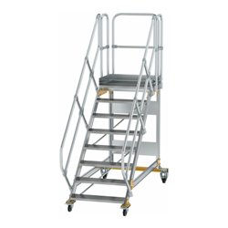 MUNK Aluminium-Plattformtreppe fahrbar 45° 8 Stufen