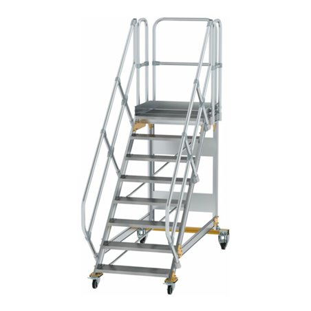 MUNK Aluminium-Plattformtreppe fahrbar 45° 8 Stufen