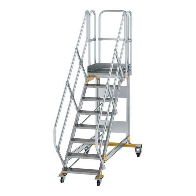 MUNK Aluminium-Plattformtreppe fahrbar 45° 8 Stufen