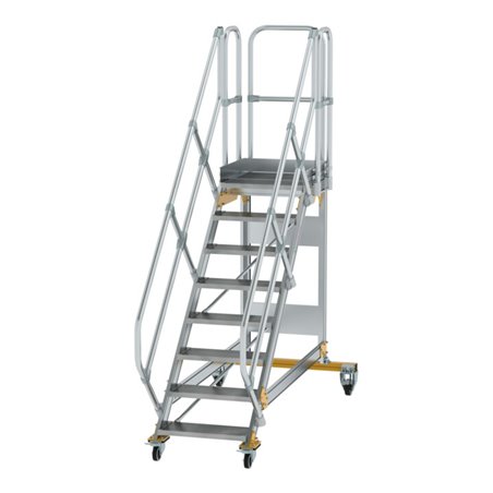 MUNK Aluminium-Plattformtreppe fahrbar 45° 8 Stufen