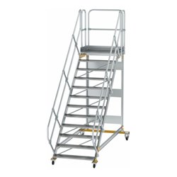 MUNK Aluminium-Plattformtreppe fahrbar 45° 12 Stufen