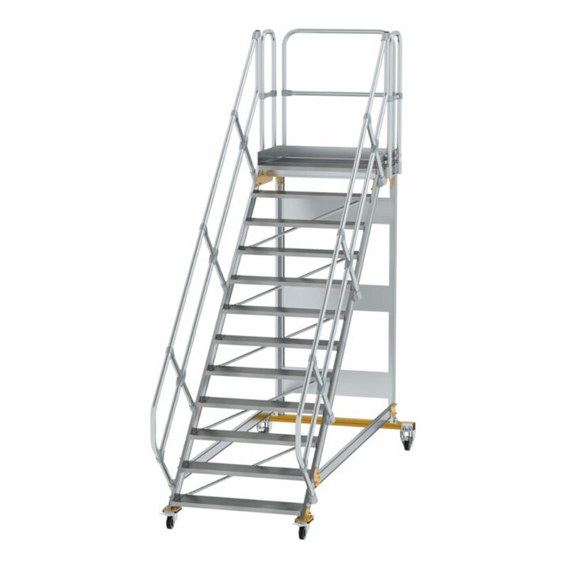 MUNK Aluminium-Plattformtreppe fahrbar 45° 12 Stufen