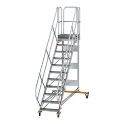 MUNK Aluminium-Plattformtreppe fahrbar 45° 11 Stufen