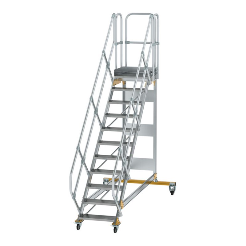 MUNK Aluminium-Plattformtreppe fahrbar 45° 11 Stufen