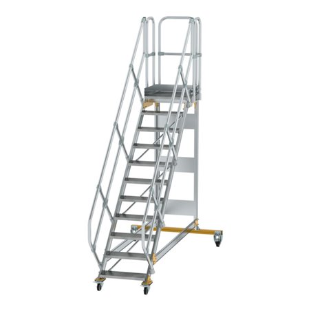 MUNK Aluminium-Plattformtreppe fahrbar 45° 11 Stufen