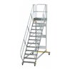 MUNK Aluminium-Plattformtreppe fahrbar 45° 13 Stufen
