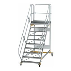 MUNK Aluminium-Plattformtreppe fahrbar 45° 10 Stufen