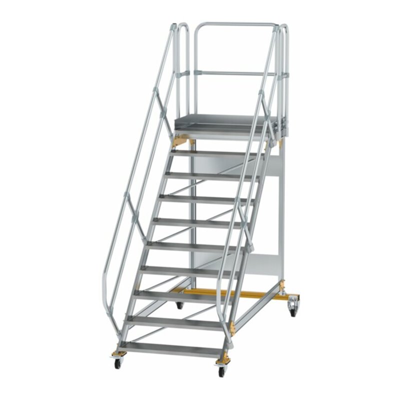 MUNK Aluminium-Plattformtreppe fahrbar 45° 10 Stufen