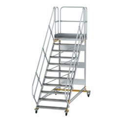 MUNK Aluminium-Plattformtreppe fahrbar 45° 11 Stufen