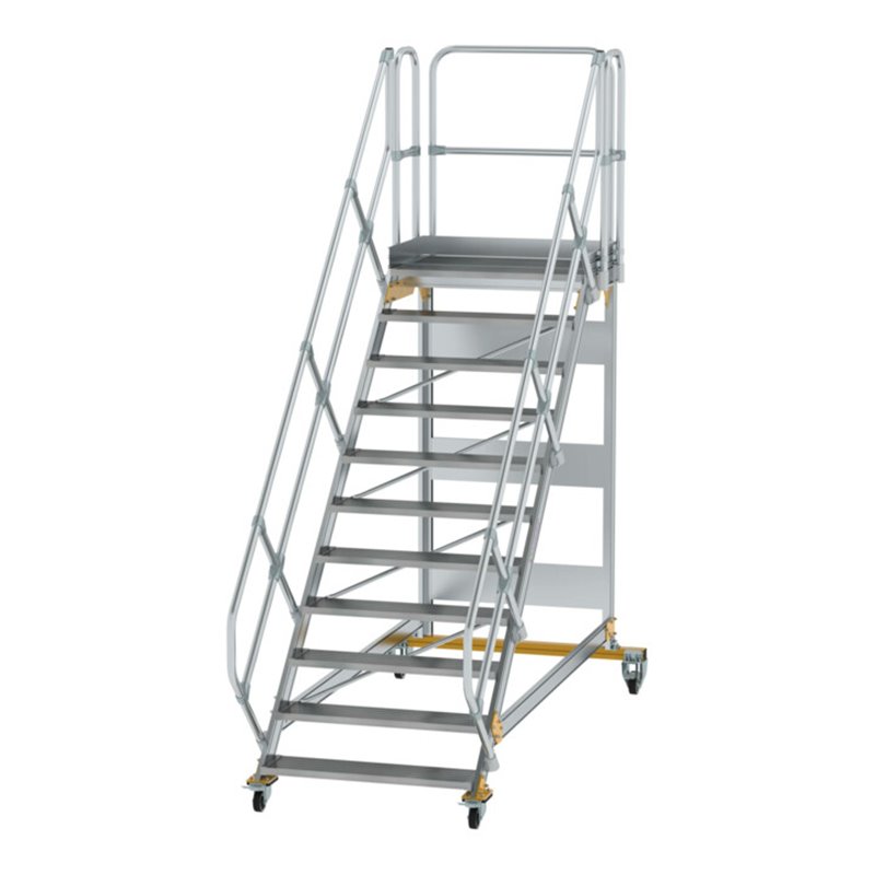 MUNK Aluminium-Plattformtreppe fahrbar 45° 11 Stufen