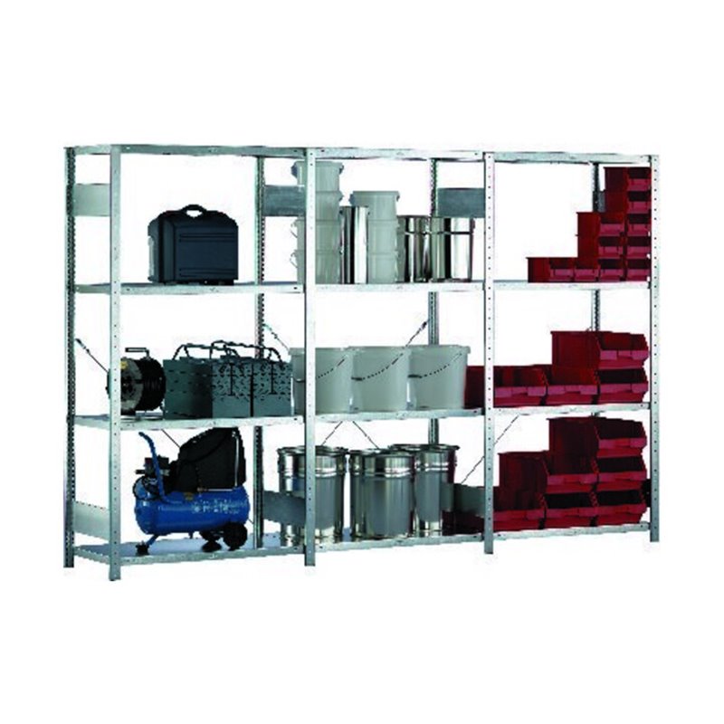 Meta Steckregal Anbau verz. H2000xB1000xT600mm 4 Böden Trgf.150kg/p.Boden Feldl.900kg