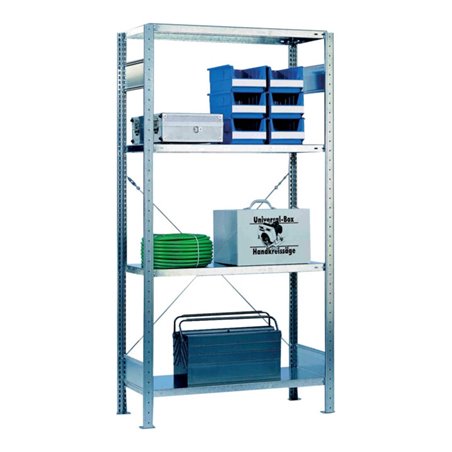 Schulte Steckregal Grund verz. 2000x1000x500mm 2Rahmen/4Böden Feldlast 1300kg
