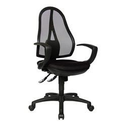 Bürodrehstuhl m.Punktsynchrontechnik schwarz 430- 510mm o.Armlehnen Trgf.110kg