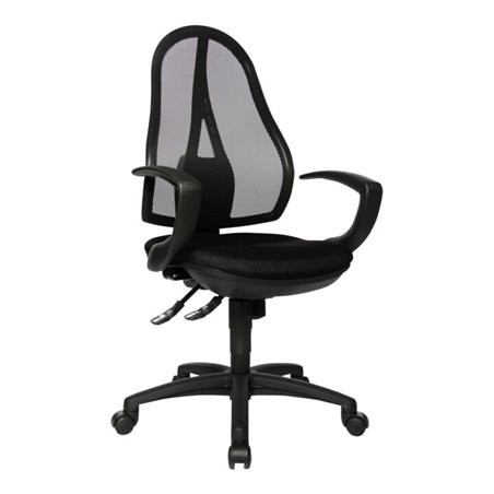 Bürodrehstuhl m.Punktsynchrontechnik schwarz 430- 510mm o.Armlehnen Trgf.110kg