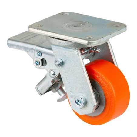 BS Rollen Schwerlastrolle RR120.C10.080 Lenkrolle mit Rad-/Totalfeststeller, Raddurchmesser 80 mm,