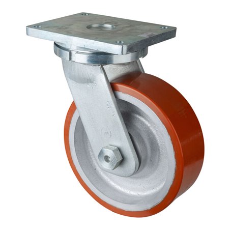 BS Rollen Schwerlast-Lenkrolle D.300mm Trgf.2800kg Platte L255xB200mm