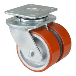 BS Rollen Schwerlastdoppelrolle S100.C10.125 Lenkrolle, Raddurchmesser 125 mm,