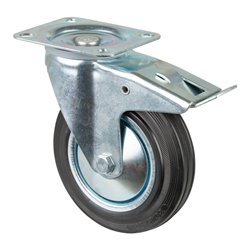 BS Rollen Transportrolle L420.B55.181 Lenkrolle mit Totalfeststeller, Raddurchmesser 180 mm,