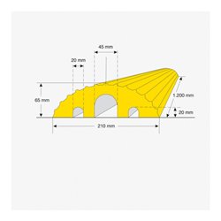 Moravia Kabelbrücke klein schwarz 3 Kabelkanäle 1200 x 210 x 65 mm