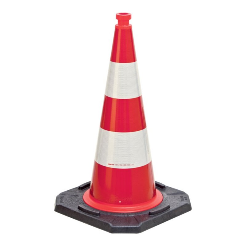 Moravia Leitkegel TL H.750mm BAST geprüft,2 Streifen G. 5,80 kg,45x45 cm