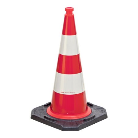 Moravia Leitkegel TL H.750mm BAST geprüft,2 Streifen G. 5,80 kg,45x45 cm