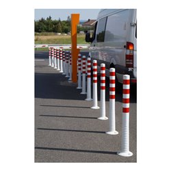 Sperrpfosten Polyurethan weiß/rot D.80mm z.Aufschr.m.Befestigungsmat.H.1000mm